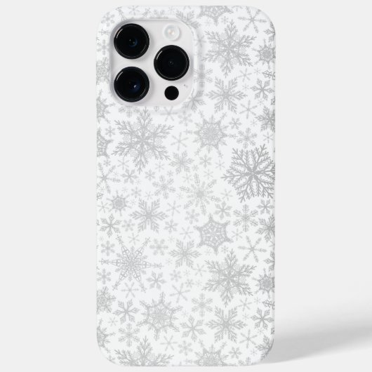 Weihnachtsweiße und Silbergraue Schneeflocken Case-Mate iPhone Hülle (Rückseite)