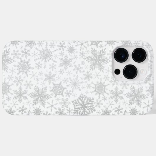 Weihnachtsweiße und Silbergraue Schneeflocken Case-Mate iPhone Hülle (Rückseite (Horizontal))