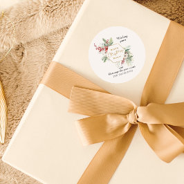 Weihnachtsweiße Wasserfarbe Botanischer Individuel Runder Aufkleber