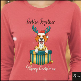 Weihnachtsweißer Pointer-Rentier-Geschenkgrafik Tri-Blend Shirt