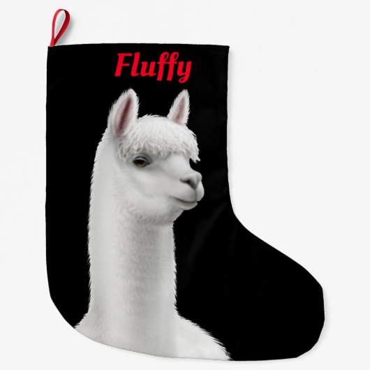Weihnachtsweißes Alpaka-kundengerechter Strumpf Großer Weihnachtsstrumpf (Vorderseite)