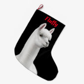 Weihnachtsweißes Alpaka-kundengerechter Strumpf Großer Weihnachtsstrumpf (Vorderansicht (hängend))