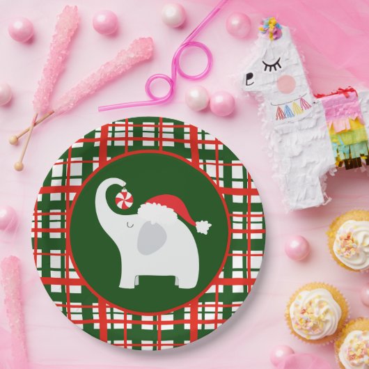 Weihnachtsweißes Elefant-Party Pappteller (Party)