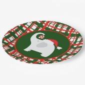 Weihnachtsweißes Elefant-Party Pappteller (Schrägansicht)