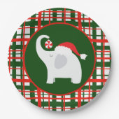 Weihnachtsweißes Elefant-Party Pappteller (Vorderseite)