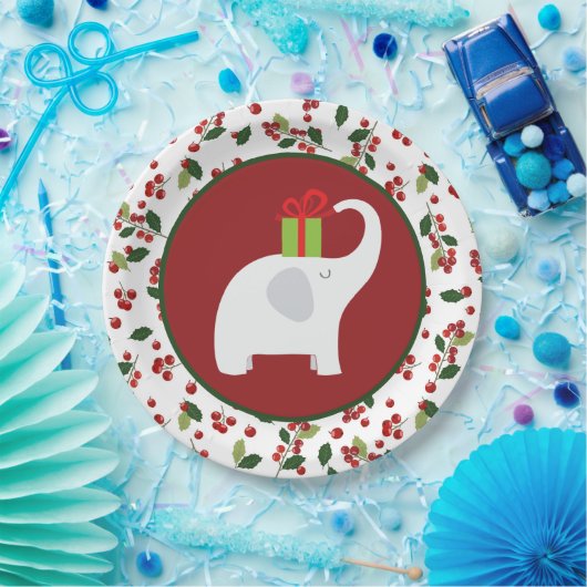 Weihnachtsweißes Elefant-Party Pappteller (Party)