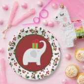 Weihnachtsweißes Elefant-Party Pappteller (Party)