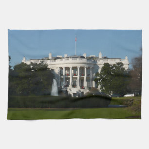Weihnachtsweißes Haus für Feiertage Washington DC Geschirrtuch