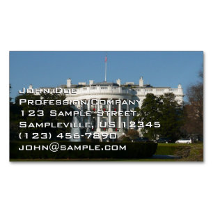 Weihnachtsweißes Haus für Feiertage Washington DC Magnetische Visitenkarte
