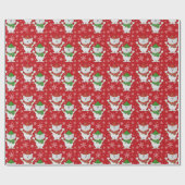 Weihnachtsweißes Teddybär-Muster Geschenkpapier (Flach)