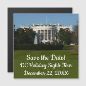 Weihnachtsweißhaus Save the Date für Feiertage Magnetkarte (Vorne/Hinten)