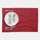 Weihnachtsweißplatte und Silbergeschirr Küchentüch Geschirrtuch (Horizontal)