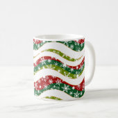 Weihnachtswellen und Schneeflocken Kaffeetasse (VorderseiteRechts)