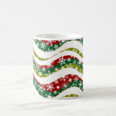 Weihnachtswellen und Schneeflocken Kaffeetasse (Mittel)