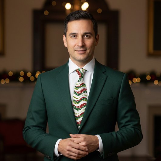 Weihnachtswellen und Schneeflocken Krawatte