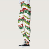 Weihnachtswellen und Schneeflocken Leggings (Links)