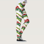 Weihnachtswellen und Schneeflocken Leggings (Rechts)