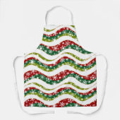 Weihnachtswellen und Schneeflocken Schürze (Vorderseite)