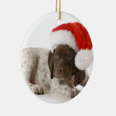 Weihnachtswelpe - deutscher kurzhaariger Zeiger Silbernes Ornament (Rechts)