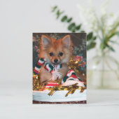Weihnachtswelpe Feiertagspostkarte (Stehend Vorderseite)