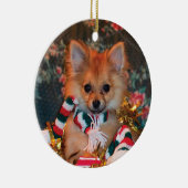 Weihnachtswelpe Keramik Ornament (Rechts)