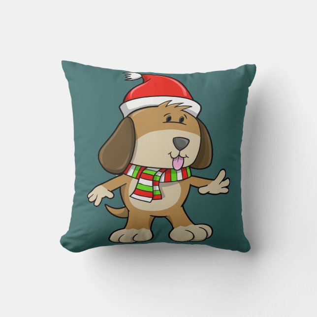 WeihnachtsWelpe "Simon" Kissen (Vorderseite)