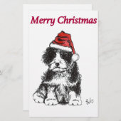 Weihnachtswelpen Briefpapier (Vorne/Hinten)