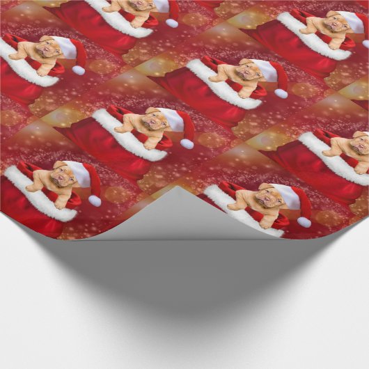 Weihnachtswelpen Geschenkpapier (Ecke)