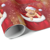 Weihnachtswelpen Geschenkpapier (Rolleneckpunkt)