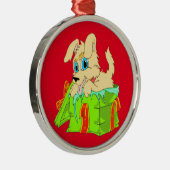 Weihnachtswelpen Ornament Aus Metall (Rechts)