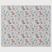 Weihnachtswelpen und Ribbons-Wrapping Paper Geschenkpapier (Flach)