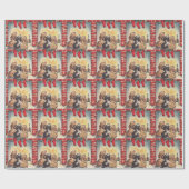 Weihnachtswelpen warten auf Weihnachten Geschenkpapier (Flach)