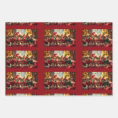 Weihnachtswelpen, Waschbär, Elf Geschenkpapier Set (Vorderseite 3)