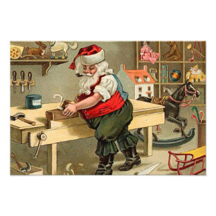 Weihnachtswerkstatt des alten Weihnachtsmanns Fotodruck
