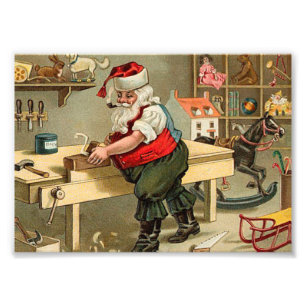 Weihnachtswerkstatt des alten Weihnachtsmanns Fotodruck