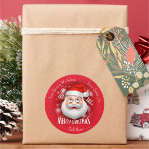 Weihnachtswerkstatt des Weihnachtsmannes Frohe Wei Runder Aufkleber