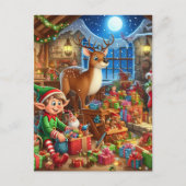 Weihnachtswerkstatt Feiertagspostkarte (Vorderseite)