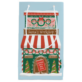 Weihnachtswerkstatt illustriert kleine geschenktüte