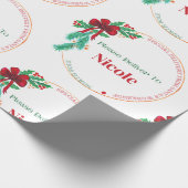 Weihnachtswerkstatt individuelle Name Weihnachten Geschenkpapier (Ecke)
