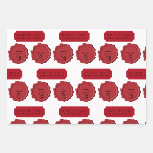 Weihnachtswerkstatt Individuelle Name Weihnachtsfe Geschenkpapier Set (Vorderseite 2)