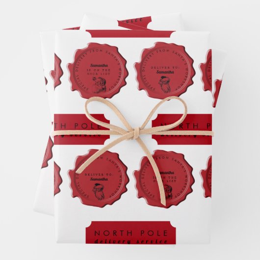 Weihnachtswerkstatt Individuelle Name Weihnachtsfe Geschenkpapier Set (Beispiel)