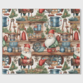 Weihnachtswerkstatt niedlich geschenkpapier (Flach)