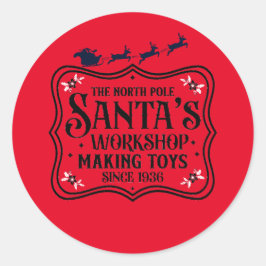 Weihnachtswerkstatt Spielzeuge seit ...Weihnachten Runder Aufkleber