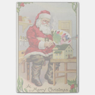 Weihnachtswerkstatt von Santa vintage Illustration Post-it Klebezettel