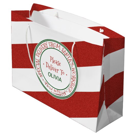 Weihnachtswerkstatt Weihnachten Große Geschenktüte (Rückseite Schrägansicht)