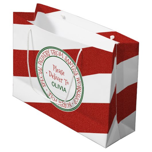 Weihnachtswerkstatt Weihnachten Große Geschenktüte (Vorderseite Schrägansicht)