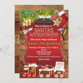 Weihnachtswerkstatt Weihnachten-Party Einladung (Vorne/Hinten)