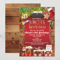 Weihnachtswerkstatt Weihnachten-Party Einladung