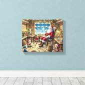 Weihnachtswerkstatt Weihnachtswall Kunst | Gemütli Leinwanddruck (Insitu (Holzboden))