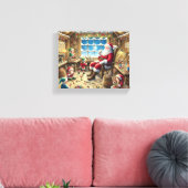 Weihnachtswerkstatt Weihnachtswall Kunst | Gemütli Leinwanddruck (Insitu (Wohnzimmer))